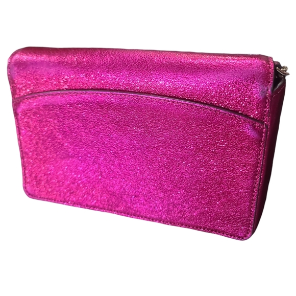 Kate Spade Spencer Metallic Pink Chain Strap Crossbody Wallet - Picture 14 of 17